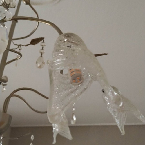 Ceiling pendant light with crystal