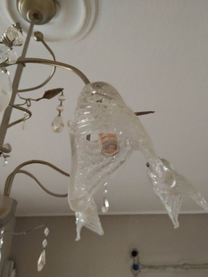 Ceiling pendant light with crystal