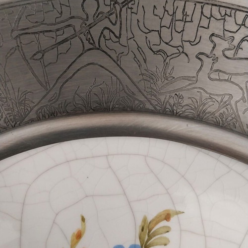 Set of 4 handmade Antica Nove Bassano porcelain wall plates like new