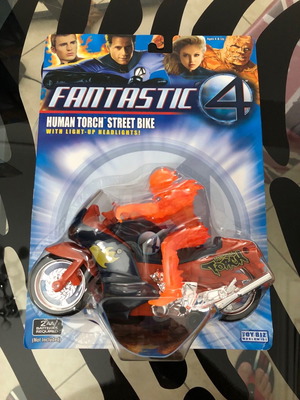 Human Torch Street Bike new with light-up headlights, Fantastic Four 2005