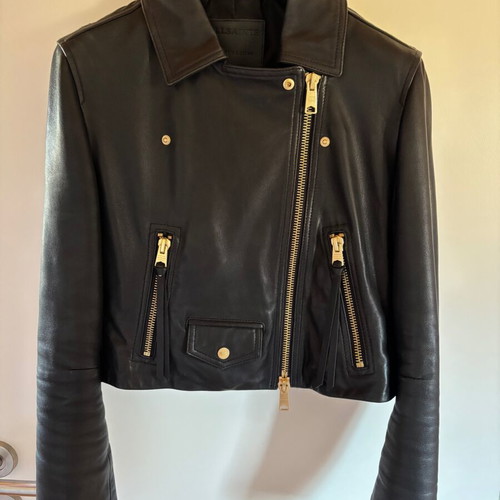 AllSaints Elora Women’s Leather Biker Jacket like new, black, size L