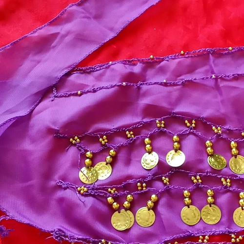 Dance skirt new, purple with ethnic and folklore motifs