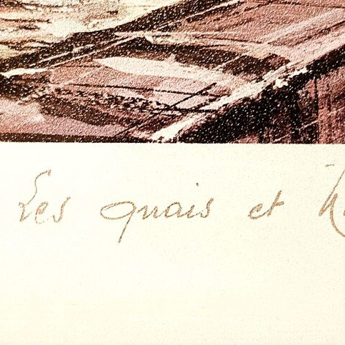 Lithograph The Notre Dame used in vintage gold frame