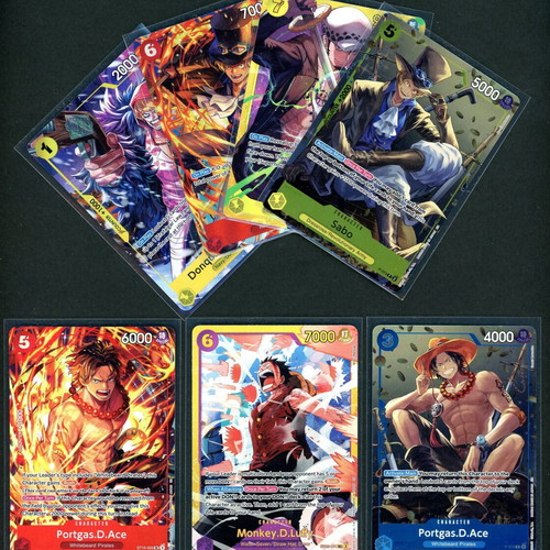 One Piece trading cards, SEC and Promo set of 7