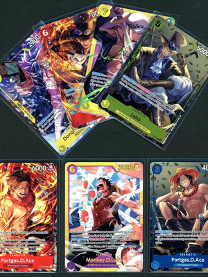One Piece trading cards, SEC and Promo set of 7