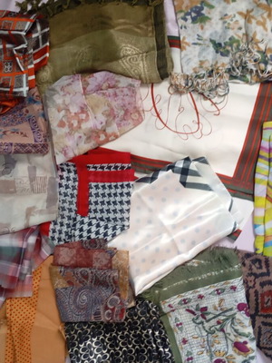 Women's scarves and foulards collection, assorted vintage styles