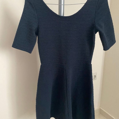 Superdry Black Textured Skater Dress Small like new