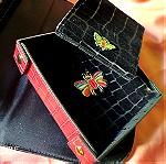  Vintage Estee Lauder  τσάντα θήκη καλλυντικών + κόκκινο τσαντάκι +καθρέφτη.