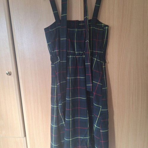 Celestino dress with pleats, belt and buttons like new, size M