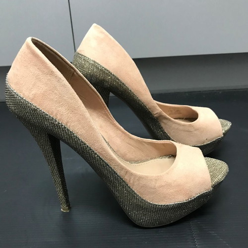 Peep Toe shoes used, dusty pink suede, size 37