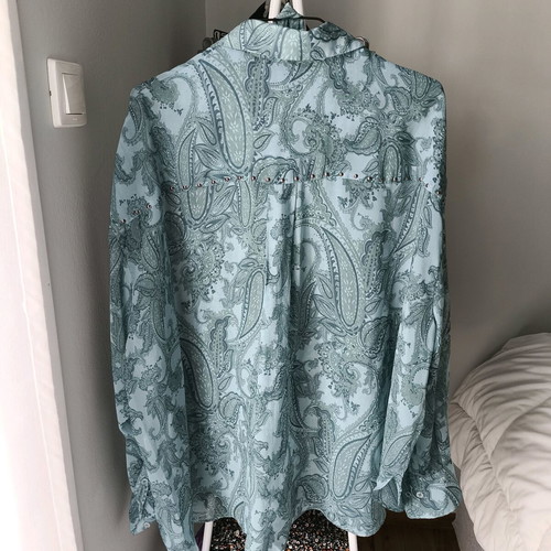 Vassia Kostara shirt like new, one size with scarf and studs detail