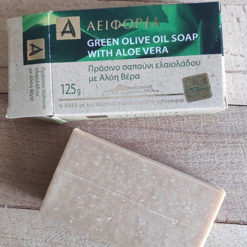 Aeiforia green olive oil soap with aloe vera 125g new