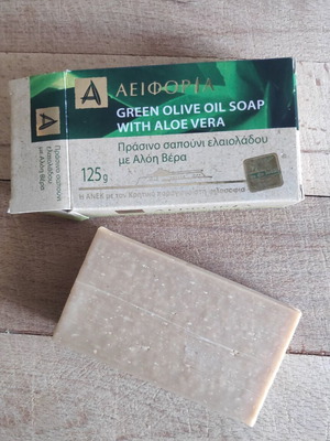 Aeiforia green olive oil soap with aloe vera 125g new