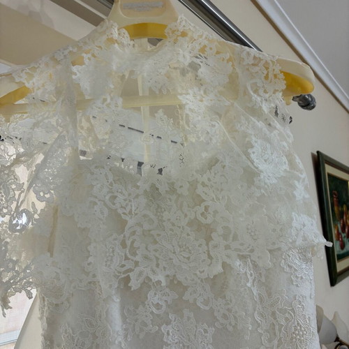 Pronovia wedding dress like new with detachable bouquet