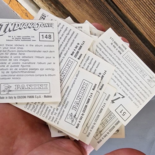 Indiana Jones Panini stickers set of 33 like new