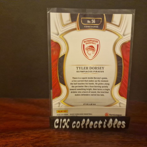 Panini Euroleague Select Olympiacos Tyler Dorsey Red Cracked Ice Concourse Card new