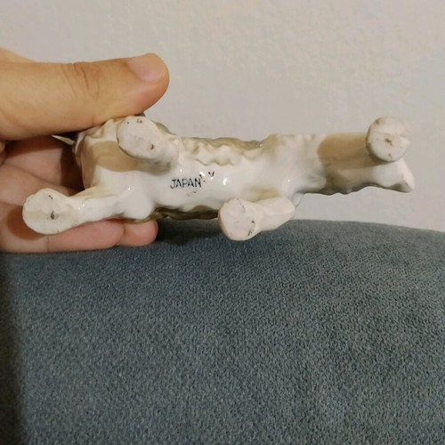 Porcelain collie dog figure used, bud vase