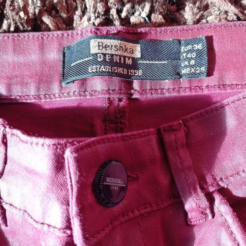 Bershka burgundy jeans used, size 36