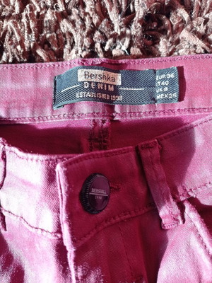 Bershka burgundy jeans used, size 36