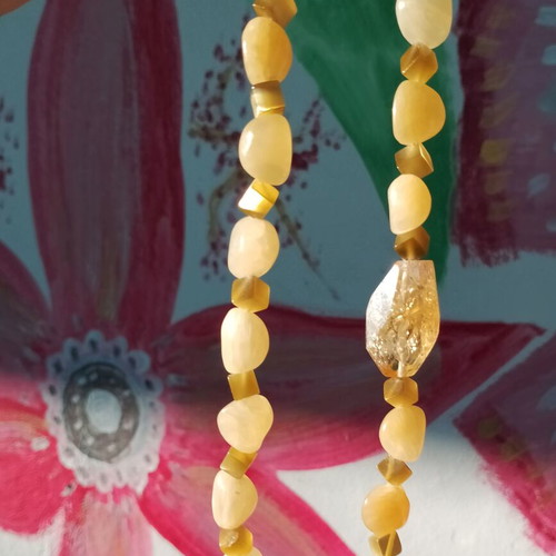 Handmade Citrine Necklace like new, yellow