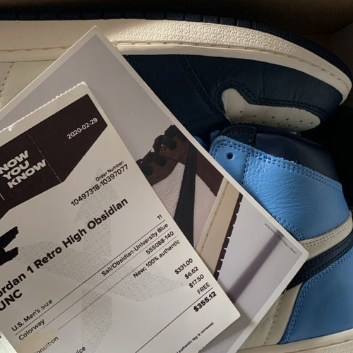 Air Jordan 1 Retro High OG Obsidian/University Blue, φορεμένα 2 φορές, μέγεθος 45