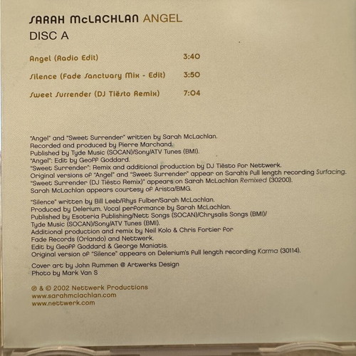 Sarah McLachlan 3 CD set and 1 CD single