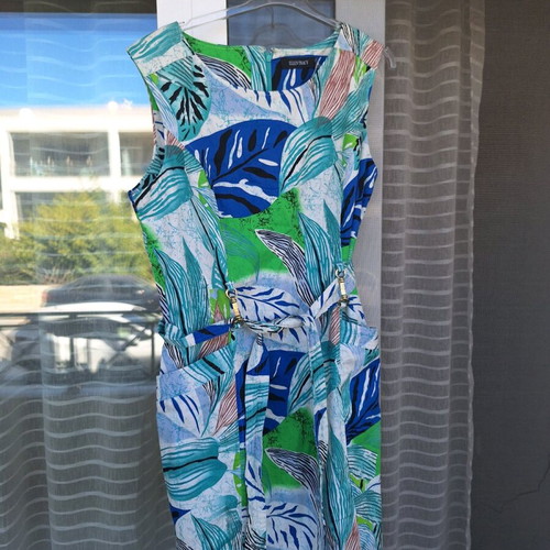 Ellen Tracy summer dress XL used like new, floral blue and green