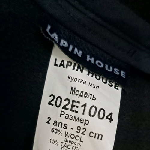 Lapin House coat for 2-year-old boy like new, black with detachable front part
