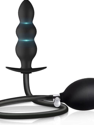 Silicone inflatable dildo for anal and vagina with quick release valve