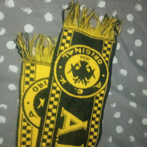 Vintage AEK Enosi collectible scarf used