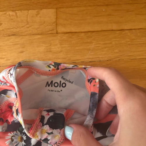 Molo baby one piece swimsuit new, recycled, size 12-18 months