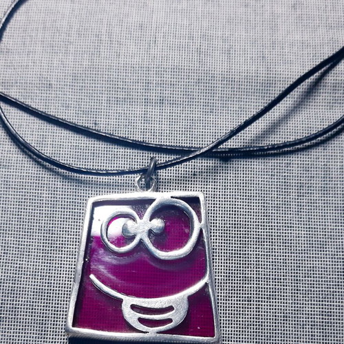 Smile Necklace Silver 925 with Genuine Black Leather Strap New