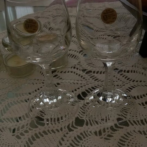 Echt Bleikristall Germany crystal wine glasses new, set of 2