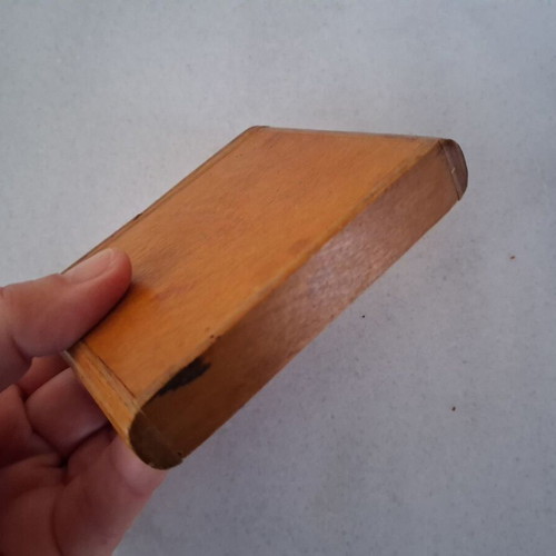Wooden pocket cigarette case used vintage 1940s