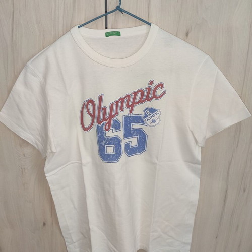 United Colors of Benetton Olympic 65 vintage style T-shirt white, like new
