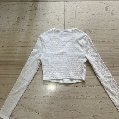 Shein white long-sleeve top new, size XXS