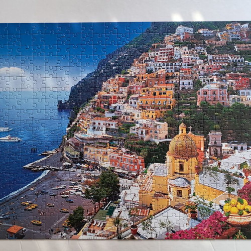 Positano Italy puzzle 500 pieces like new, glued ready to frame