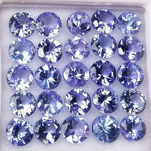 Natural Tanzanite set 6.31ct, 20 pieces with IGE certificate