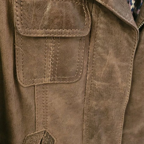 Pull & Bear women's leather jacket brown size S like new