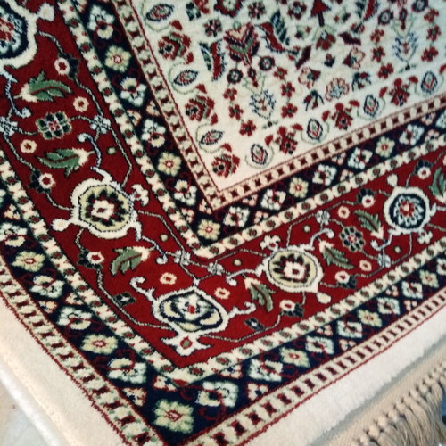 Biocarpets rug 2.50x3.00 new, ecru with repeating pattern