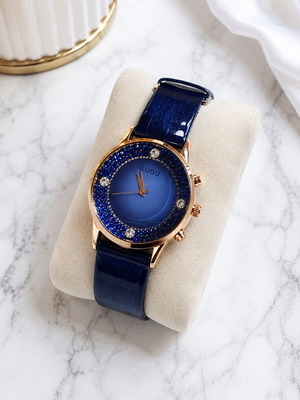 Guou women's watch blue with rhinestones like new