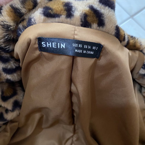 Leopard fur coat Shein extra small, like new, soft texture
