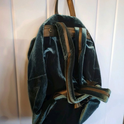 Velvet backpack Topshop new, petrol color