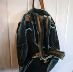 Velvet backpack Topshop new, petrol color
