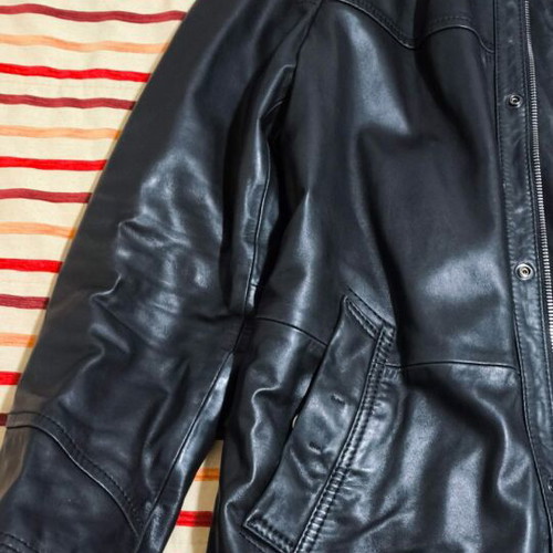 Hugo Boss Men's Leather Jacket black used, size XL