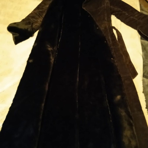 Vintage Naf Naf Long Fur Coat size M like new, dark brown
