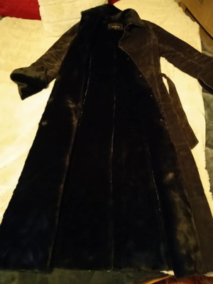 Vintage Naf Naf Long Fur Coat size M like new, dark brown