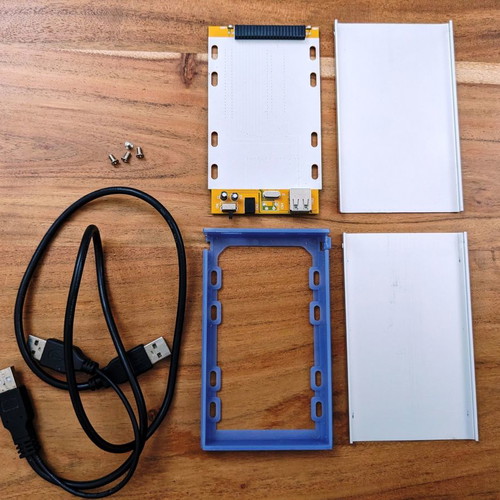 2.5 IDE HDD external enclosure to USB 2.0 used with dual USB power
