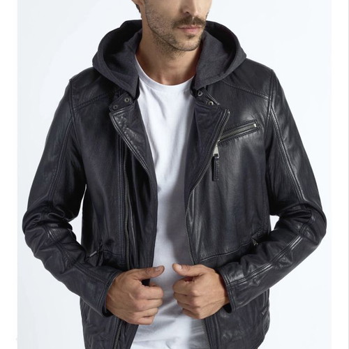 Maze Biker Leather Jacket new, black, size L