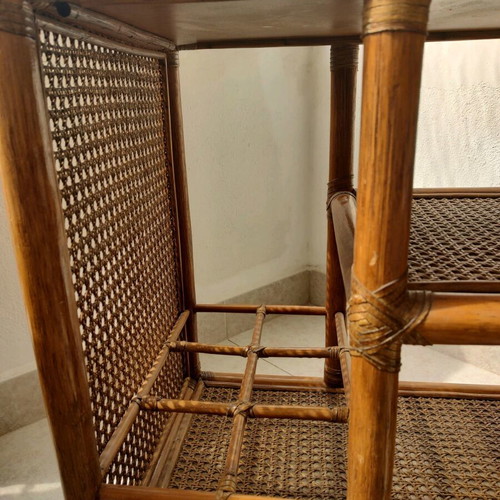 Bamboo bar cart like new